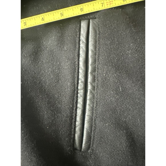 Hard Rock Cafe Atlanta Sze Med Leather Wool Jacket Blk Love Serve ALL 90's Retro - Picture 7 of 16